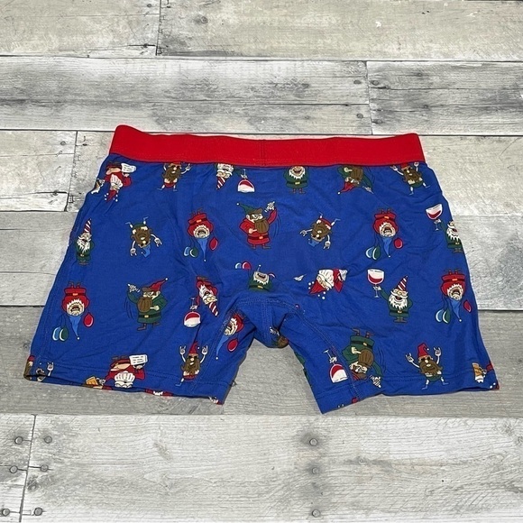 SAXX Vibe Men's Boxer Brief - Holiday Christmas Peak Blue Party Gnomes - Sz - S - Picture 4 of 8